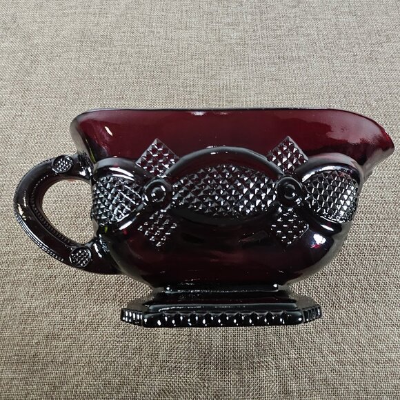 Avon Cape Cod 1876 Collection Ruby Red Gravy Boat. Soft Boat - Picture 6 of 11